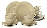 SELTMANN WEIDEN Kaffeeservice 18-teilig BTR - Beat - Form: Rund mit Rillenrelief - moderner Stil - Sandbeige - Color Glaze