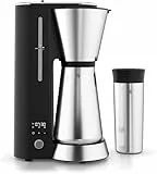 WMF Küchenminis Aroma Filterkaffeemaschine mit Thermoskanne und To-Go-Becher – kompakte Kaffeemaschine aus Edelstahl mit Timer, Tropfstopp und Aromasystem, für aromatischen Kaffeegenuss am Morgen