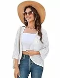 YesFashion Strickjacke Damen Sommer,Festlich Causal Cardigan 3/4 Arm Sommer Strand Cover Up Bolero Strickjacke