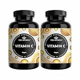Vitamin C 2er Set – 2 x 180 Tabletten – hochdosiert mit 1.000mg pro Tablette – Vitamin C als L-Ascorbinsäure – vegan – in Deutschland entwickelt & laborgeprüft