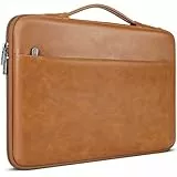 DOMISO 15,6 zoll Laptop Hülle Tasche Wasserdicht PU Laptophülle Laptoptasche Sleeve Schutzhülle für HP, Dell, Asus Notebook,Hellbraun