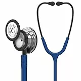 3M Littmann Classic III Stethoskop zur Überwachung, 5863, hochglanzpoliertes Bruststück, marineblauer Schlauch, Schlauchanschluss und Ohrbügel in Rauchfarben, 69 cm