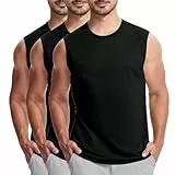 KOG 3er Pack Unterhemd Herren Tank Top Sport Tanktop Sommer Muskelshirts Ärmelloses Shirts Einfarbig Shirt Mode Baumwolle Tshirts Junge Tops 2025 Laufshirt Schwarz 4XL