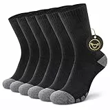 YouShow 50% Merino Wandersocken Herren Damen 3 Paar Thermo Outdoor Trekking Socken mit Cushioned Anti-Blasen Warme Wintersocken Schwarz 43-46