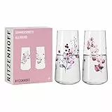 RITZENHOFF 6241001 Universalglas Set - Serie Sommersonett - 2 Stück mit Beerenmotiv - Made in Germany, Pink, Rot, Lila