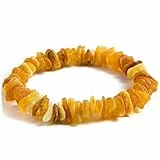 Generisch Erwachsenen Unisex Armband aus Baltischem Bernstein, Handgefertigter Schmuck, 15-19 cm Handgelenkgröße (Helle matte Sandfarbe)