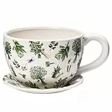 BUTLERS Pflanztasse Lavendelsträuße Plant A Cup Dolomit Weiß | Dekoration Fensterbank Deko Wohnzimmer