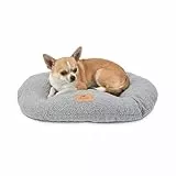 Ferplast Hundebettkissen für kleine Hunde, Katzenbett, waschbarer synthetischer Bouclé-Stoff, weiche Polsterung, 43 x 30 x H 3 cm, Grau