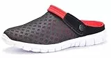 Hsyooes Clogs Herren Pantoletten Sommer Damen Mesh Atmungsaktiv Gartenschuhe rutschfest Strand Hausschuhe Aqua Sandalen,Rot,45 EU