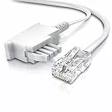 CSL-Computer - Internet Kabel Routerkabel - TAE-F Stecker auf RJ45 Stecker - 6m - Internetkabel – Router an die Telefondose – Kompatibel mit DSL VDSL Fritzbox Internet Router an Telefondose TAE - weiß