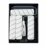 Harris Farbroller Set 23 cm, Malerrolle mit Bügel, 4 Walzen (mittlerer Flor) & Farbwanne – Farbwalze für Wandfarbe, Dispersions- & Latexfarbe, spritzarm, Malerset
