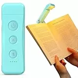 Glocusent Leselampe Buch Klemme, 7 LEDs Leselampe Buch mit 1000mAh für 160H, Buchlampe mit 3 Farbmodi & 5 Helligkeiten, Winkel Eintsellbar Leselicht für Buchliebhaber, Kinder (Blau)
