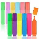 WISYOK Textmarker 12er Pack, Highlighters Aesthetic, Highlighter Pen, Leuchtmarker, Text Marker Neon, Markerstifte Set für Journal, Bibel, Schulbedarf, Geschenk - 6 Pastell und 6 Leuchtend