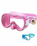 AQUAZON Kids wasserdichte Junior Kinder Schnorchelbrille, Taucherbrille, Schwimmbrille, Tauchmaske, von 3-7 Jahren, sehr robust, hoher Komfort, Farbe:pink White Unicorn