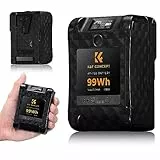K&F Concept VMount Akku, 99Wh Mini V-Mount Akku, 6700mAh 14.8V Support 65W PD USB-C Schnellladegerät, mit D-TAP, USB-A, USB-C, BP, OLED Bildschirm, für Kameras und Camcorder