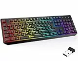 KLIM Chroma Wireless Gaming Tastatur Kabellos QWERTZ DE – RGB Beleuchtet, Leise & Ergonomisch, Langlebig & Wasserdicht – Für PC, Mac, PS4, PS5 – Schwarz