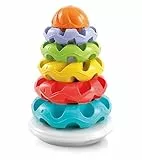 Clementoni Baby Bunte Stapelringe - Baby Motorikspielzeug aus recyceltem Kunststoff ab 6 Monaten - Förderung & Entwicklung der Motorik 17103