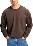 Libin Herren Pullover Sweatshirt Langarmshirts Rundhalsausschnitt Winterpullover Sweater Warm Outdoorshirts, Braun, S