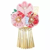 Beaupretty Japanische Haarspangen Geisha Haarschmuck Kimono Blume Haarspange Kimono Haarnadeln Kanzashi Haarschmuck (Pink)