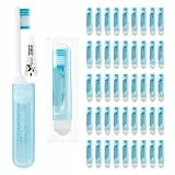 AURMOO Reisezahnbürste mit Zahnpasta, Klappbar Reise Zahnbürste Set, 40 Stück, Klappbar Zahnbürste, Foldable Travel Toothbrush, Handzahnbürste für Reisen, Hotel Zahnbürsten, Einzeln Verpackt(Blau)