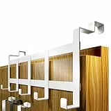 4smile Türgarderobe zum Einhängen, weiß - Edelstahl Türgarderobe Innenseite, platzsparende Türhaken zum Einhängen - Stabile Türhaken Innenseite, Türhakenleiste für die Rückseite der Tür