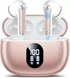 Bluetooth Kopfhörer Kabellos Bluetooth 5.4 In Ear Kopfhörer mit 4 ENC Noise Cancelling Mikrofon, LED Anzeige & 48 Std Spielzeit, HiFi Tiefer Bass Wireless Earbuds IPX7 Wasserdicht für Arbeit & Studium