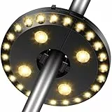 HELESIN Sonnenschirm Beleuchtung, Sonnenschirm 28 LED Licht 3 Beleuchtungmodi Batterie Betrieben, Hell Sonnenschirm Licht für Garten Balkon Terassen Strand Party Camping Deko Warmweiß