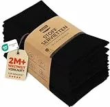 Utopia Kitchen Stoffservietten [12er Pack, Schwarz] 46x46 cm Waschbare Tischservietten für Hotel, Mittagessen, Restaurant, Hochzeiten, Veranstaltungen und Partys