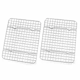 HaWare Abkühlgitter 2er Set, Mini Edelstahl Kuchengitter Auskühlgitter, Rechteckig Backgitter für Backen/Kühlen/Braten/Grillen, 22,2x16x2cm, Spülmaschinenfest