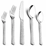 Besteck Set, HaWare 30-teiliges Edelstahl Besteckset mit Messer Gabel Löffel, Essbesteck für 6 Personen, Hammergriff Tafelbesteck für Haus/Party/Hotel/Restaurant, Hochglanzpoliert & Spülmaschinenfest