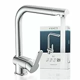 SCHÜTTE 79816 RIO 360° schwenkbare Küchenarmatur, Spültisch Armatur mit hohem Auslauf Küche, Einhebelmischer Einzelspüle Doppelspüle Mischbatterie für die Spüle, Wasserhahn Chrom