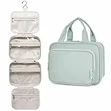 Narwey Kulturtasche Damen Kulturbeutel zum Aufhängen Waschtasche Gross Kosmetiktasche Groß Waschbeutel Kosmetik-Organizer für Damen Mädchen (Minzgrün (Medium))