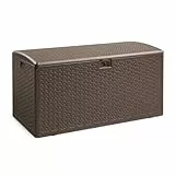 Amazon Basics Box zur Aufbewahrung und Organisation für den Außenbereich, Terrasse, 375 l, braun