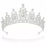 Kristallkrone Tiara für Damen - Hochzeit, Geburtstag, Prinzessin - Diadem für Partys (Silber)