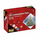 Idena 8325097 - LED Lichterkette mit 120 LEDs in Warmweiß, mit 8 Stunden Timer Funktion und Transformator, ca. 19,9 m lang, Deko für Innen & Außen, als Party Deko, Weihnachtsdeko, zur Hochzeit