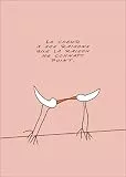 Romantische französische Liebeskarte mit verliebten Vögeln: Le Coeur a SES raisons que la raison ne connaît Point. • feine Grusskarte mit Umschlag für Liebe Worte