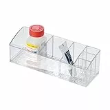 iDesign Med+ Medikamentenbox für Arzneimittelschrank | Sortierbox mit 6 Fächern | Ideal für Medikamentenaufbewahrung im Bad | Kunststoff durchsichtig