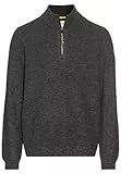 camel active Herren Stricktroyer aus Baumwollmix Dunkelgrau, Menswear-M
