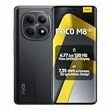 XIAOMI Poco M8 5G Smartphone, 8 GB RAM + 256 GB Speicher, Handy mit Android, 6,77' 120 Hz Flow AMOLED Display, 50 MP KI-Dual-Kamera, 7,35 mm schlankes 3D-Curved Design, Schwarz, 2 Jahre Garantie