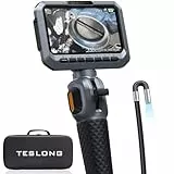 Teslong Endoskopkamera mit Licht, 5,5mm Slim Rohr & 5,0 Zoll Bildschirm Endoskopkamera Beweglicher Kopf, Endoskop Kamera, 1,5m Flexible Inspektionskamera Rohrkamera Endoscope für Kfz/Mechanik​