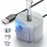 Ersatzpumpe für Katzenbrunnen, Homrich Haustier Wasserpumpe Trinkbrunnenpumpe für 3.2L Edelstahl Trinkbrunnen Katzentrinkbrunnen, DC5V 1.5W Verbrauchsarme Pumpe mit LED-Licht, USB-Kabel, Super Leise