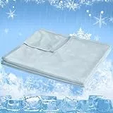 CHOSHOME Kühldecke für Menschen, Doppelseitigem Kälteeffekt, Sommerdecke Leichte Selbstkühlende Decke, Kühldecke mit Japanische Q-Max0,5 Kühlfasern, Blau, 130x150cm