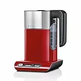 Bosch Wasserkocher Styline TWK8614P, Abschaltautomatik, Überhitzungsschutz, Temperaturwahl, Warmhaltefunktion, 1,5 L, 2400 W, rot