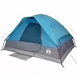 vidaXL Kuppel Campingzelt 2 Personen, Kuppelzelt mit Steckverbindungssystem, Wurfzelt mit E-Anschluss, Trekkingzelt Zelt, Blau 185T Polyester