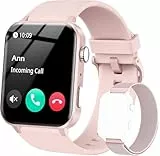 IOWODO Smartwatch Damen Herren 1,91 Zoll Uhren Fitnessuhr Sportuhr mit Schrittzähler Herzfrequenzmonitor Schlafmonitor Fitness Tracker Wasserdicht Rosa Bluetooth Anrufe Smart Watch für IOS Android