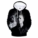 CHLOBLOM Hoodie Horrorfilm Cosplay Kostüm Fleece Pullover Sweatshirt, Schwarz, XX-Large