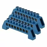 QUARKZMAN 3 Stück Erdungsschiene 8 Polige Schraubklemme Messerschiene 7x14mm Erdungsklemmenblock für Elektrogeräte Verteilerkasten Blau