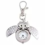 Hemobllo Eulen Taschenuhr Retro Design Mit Flügeln Klappbar Schlüsselanhänger Uhr Für Kinder Und Erwachsene Modische Quarzuhr Als Geschenk Und Accessoire