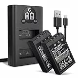 CELLONIC, Akku für Kamera, kompatibel mit Olympus BLS-50, OM-D E-M10 Mark II, IV (7.4V, 1000mAh) 2 Stück + Dual Ladegerät