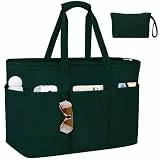 JUYANO Cord Handtasche Damen Große Strandtasche XXL Familie Shopper Tasche mit Reißverschluss, Wasserdicht Vielseitige Tote Bag Saunatasche Badetasche für Pendeln Einkaufen Reisen, Olivgrün